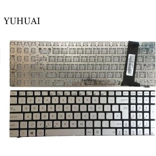 NEW UK Laptop Keyboard for ASUS N56 N56V N76 N76V N76VB N76VJ N76VM N76VZ U500VZ N56VV N56VZ U500VZ U500 U500V Silver Keyboard