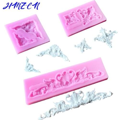 Hot Sale DIY Sugar craft Cake Vintage Relief Border Silicone Mold Fondant Mold Cake decorating Tools Gum paste Mold