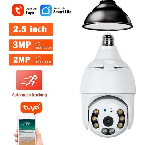 Tuya 1080P/3MP IP WiFi PTZ Speed Dome Camera Auto Tracking Full Color Night Vision Indoor/Outdoor Wireless Home Security Camera