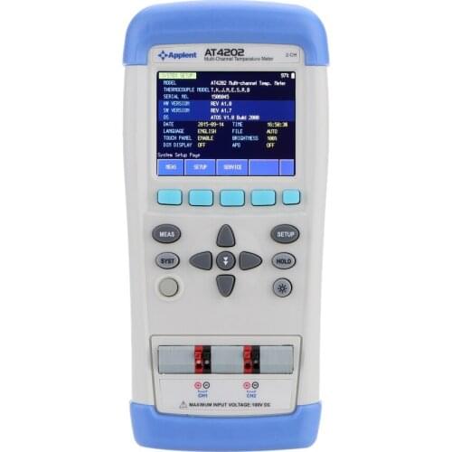 Multi-channel Temperature Meter Tester -200~1300 Temperature Diagnostic-tool 2 Channels TFT LCD Display Touch Screen AT4202