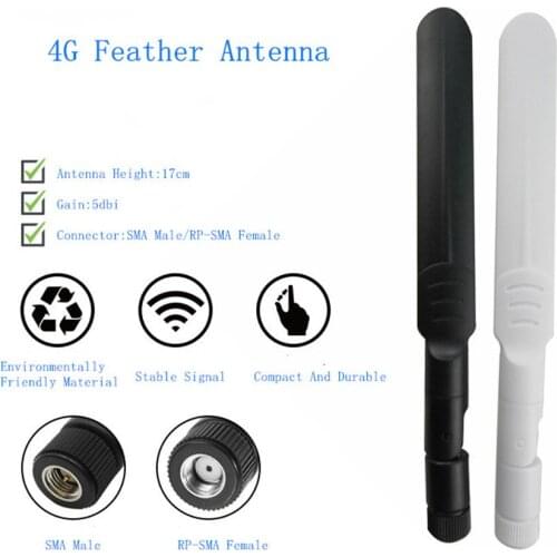 Wholesale External Omnidirectional LTE Full Netcom 5dBi High Gain 2G/3G/4G Feather Rubber Sleeve Antenna SMA Female Male