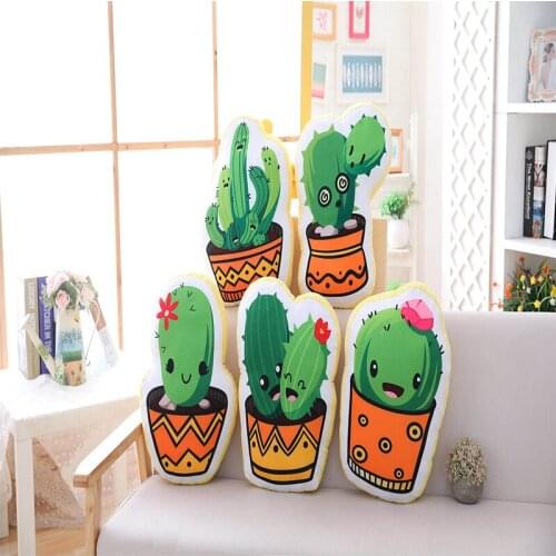 45CM 5 Creative Cactus Stuffed Plant Pillow 3D Printing Home Creative Sofa Pillow Office Cushion Kids Birthday Gifts