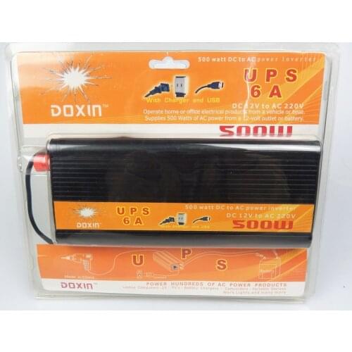 Portable 500W DC12V to AC220V Inverter With battery charging function