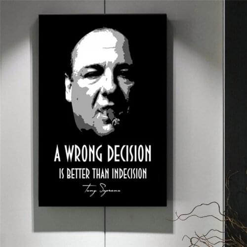 Portrait Tony Soprano Al Pacino Godfather QUOTE Oil Painting Poster Prints Canvas Wall Picture For Home Room Decor