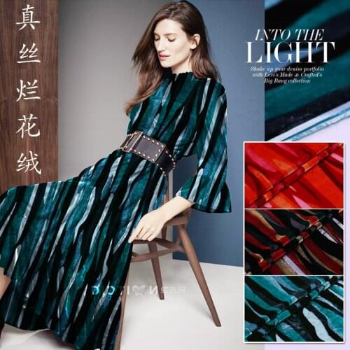 Mulberry Silk Burnt-out Rayon Fabric Velvet Soft Breathable Comfortable Skin-friendly Home Clothing Cloth Shawl Fabrics Cloth