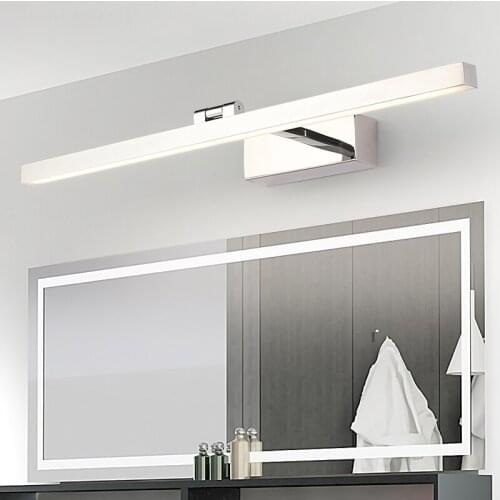 Modern Led Bathroom Vanity Table Mirror Wall Light Mounted Industrial Bedroom Makeup Wall Lamp Light Waterproof Stainless Steel