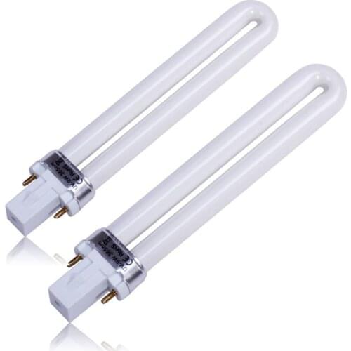 New Professional Electronic 2pcs 365nm 9W Nail Dryer UV Lamp Tube Replacement Art Nail Polish Manicure