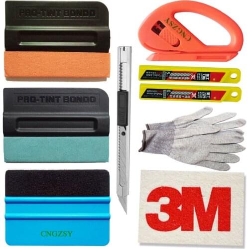 Vehicle Vinyl Wrap Film Sticker Car Accessories Suede Magnetic Scraper Wool Squeegee Foil Cutting Knife Graphics Decals Tool K46