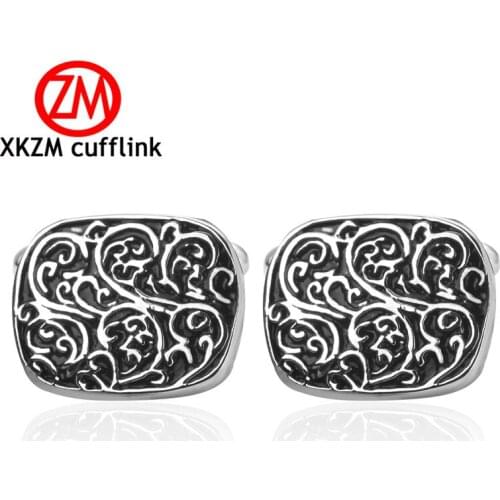 XKZM High quality new products popular in Europe Oval pattern cufflinks French shirts cufflinks wholesale friends gifts