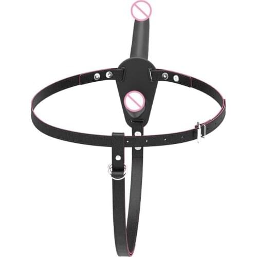 50LF Wearable Strap on Dual Dildos Realistic Stimulation Removable Sex Toy for Women