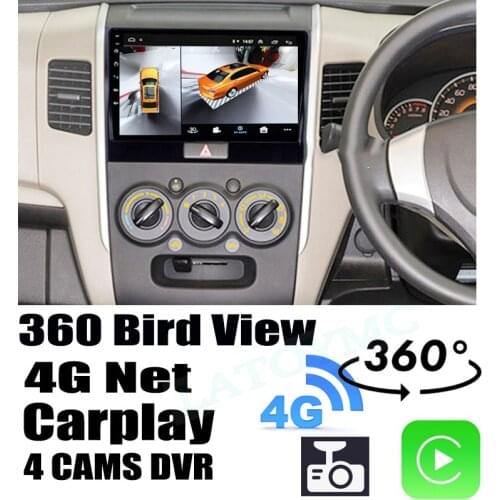 Car Audio Navigation GPS Stereo Carplay DVR 360 Birdview 4G Android System for Suzuki Wagon R 2010-2018+ Karimun Digo Delica