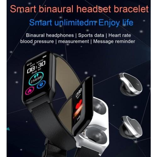 HobbyLane XM1 Bluetooth Earphone Sports Bracelet Color Screen Heart Rate Blood Pressure Monitor