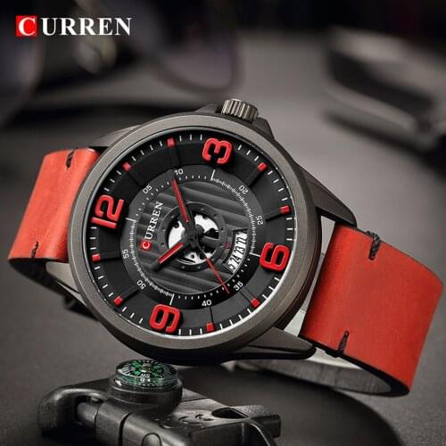 CURREN Fashion&Casual Business Wristwatches Leather Strap Quartz Mens Watches Display Date Clock Hodinky Masculino Hot