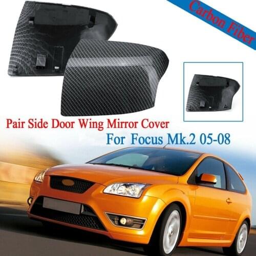 Carbon Fiber Mirror Shell Cover Rearview Mirror Cover Cap Side Mirror Shell for Ford Focus 2005-2008(1 Pair)