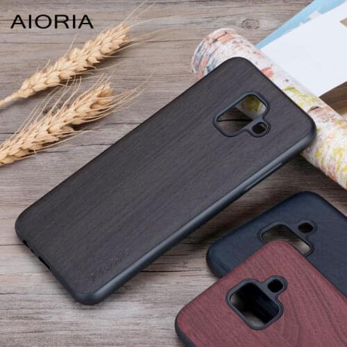 Wooden design case for Samsung Galaxy A6 Plus 2018 soft silicone fundas coque covers for Samsung Galaxy A6 2018 A6