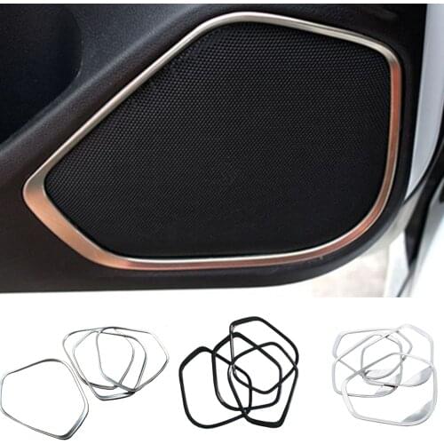 For Honda Fit Jazz 2017 2018 2019 Car Styling Door Detector Inside Audio Speak Speaker Sound Cover Lamp Trim 4pcs