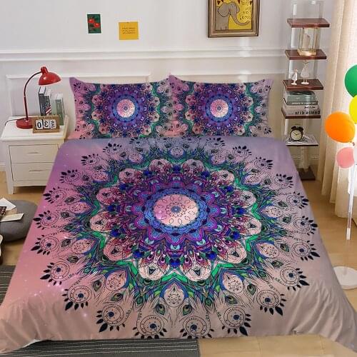 Fanaijia Boho Duvet Cover Set Bohemian Quilt Cover with Pillowcase Flower Bedding Set King Full Twin Queen Comforter Sets