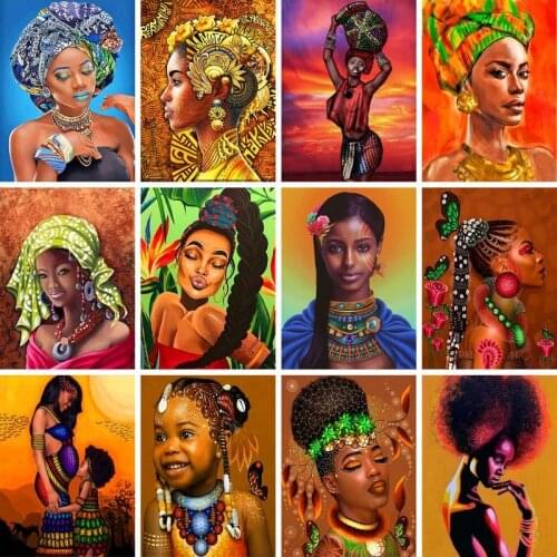 GATYZTORY Woman Acrylic Paint By Numbers Set Oil Painting For Adults DIY Kits Canvas Figure Picture Drawing Coloring By Numbers