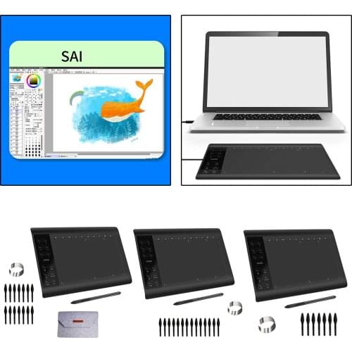 Graphics Tablet with Large Work Area 10 x 6 Inch Compatible with Windows, Perfect for Remote Office
