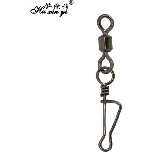 HXY PCS(100 50) SIZE(12# to 1/0#) Rolling Swivel With Italian Snap Stainless Steel Fishing Accessories Tackle Fishing Connector
