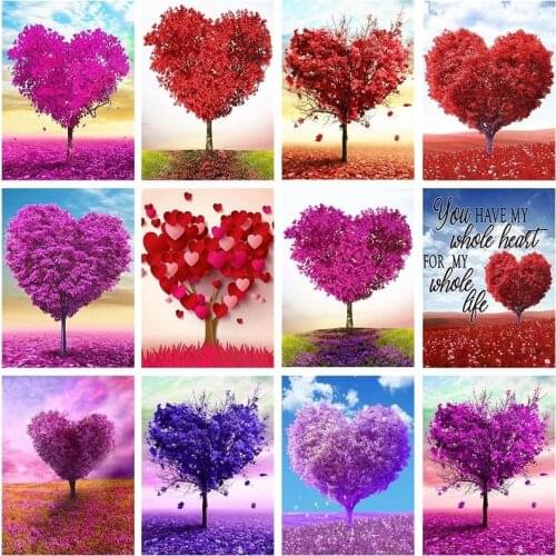 Love Tree 5D DIY Diamond Painting Cross Stitch Red Heart Shape For Mysterious People Diamond Mosaic Embroidery Decoration Pictur