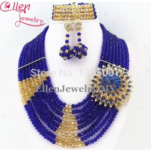 African Beads Jewelry Set nigerian wedding bridal Crystal Beads Necklace Set African style Fashion necklace jewelry set WS3965