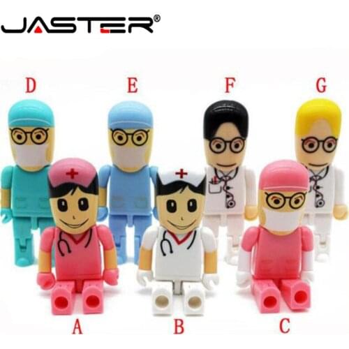 JASTER plastic doctors memory stick doctor nurses pendrive usb flash drive pendrive 4GB 8GB 16GB 32GB 64GB USB flash disk gift