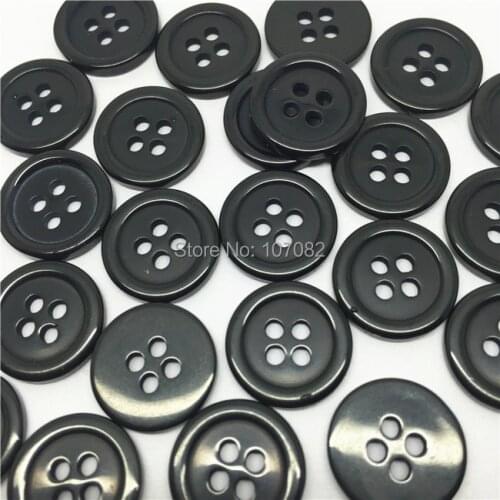 100pcs 18mm Black Resin Buttons 4 Holes Round Sewing Button Sewing Accessories Embellishments Scrapbooking Cardmaking