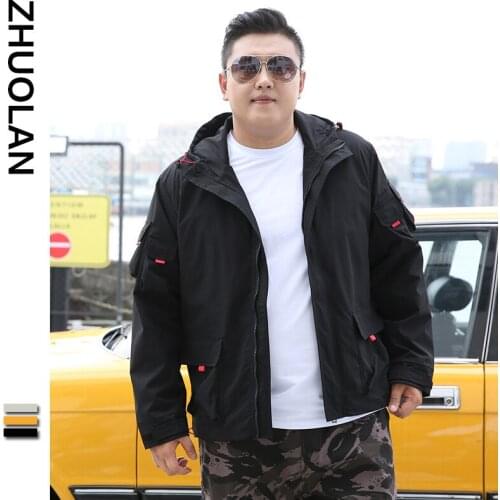 Bomber Jacket Men Clothing Fashion Parka Spring Autumn Mens Windbreaker Big Hooded Plus Size 5XL 6XL 7XL 8XL 9XL Man Cargo Coats
