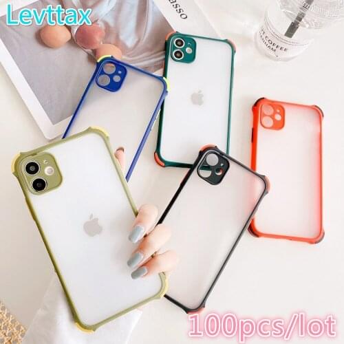 100Pcs For iPhone 12mini Matte Candy Case For iPhone SE 2020 11 Pro Max XR X XS Max 7 8 Plus Protective Camera Shockproof Cover
