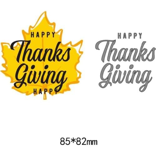 Metal Cutting Dies Thanks Giving letters Stencils For DIY Scrapbooking Decorative Embossing Suit Paper Cards new hot 85*82mm