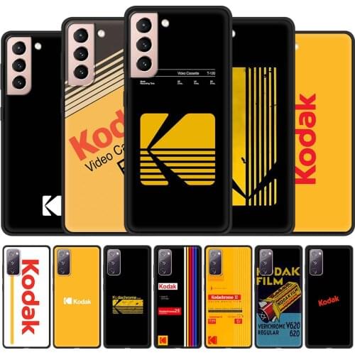 Fashion Kodak Cell Phone Case for Samsung Galaxy S21 S20 FE Note 20 Ultra S10 Lite S9 Plus S8 S10e Black Cover Coque