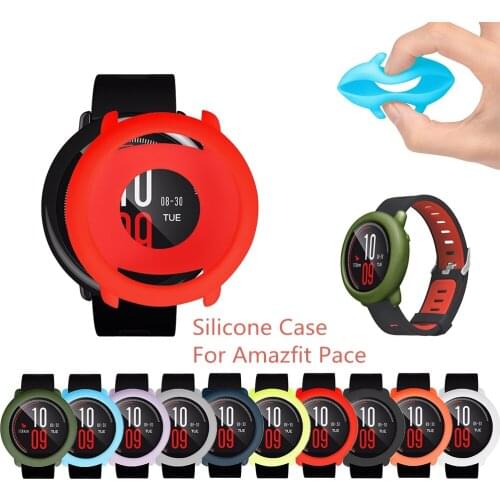 Soft Silicone Watch Protector Case Frame for Xiaomi Huami Amazfit Pace Replacement Colorful Sports Full Protective Cover Frame