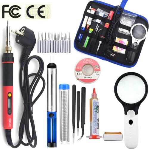 CXG 936d Soldering iron kit Digital display adjustable temperature 220V 60W LCD solder welding tools magnifier Desoldering Pump