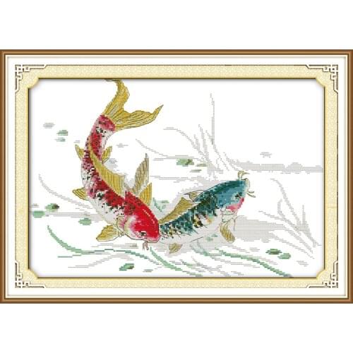Joy Sunday Playing carps Patterns Cross Stitch Kits For Embroidery Crafts Needlepoint Set 11CT 14CT Stamped fabric stitching