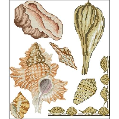 Marine shell patterns Counted Cross Stitch 11CT 14CT 18CT DIY Chinese Cross Stitch Kits Embroidery Needlework Sets