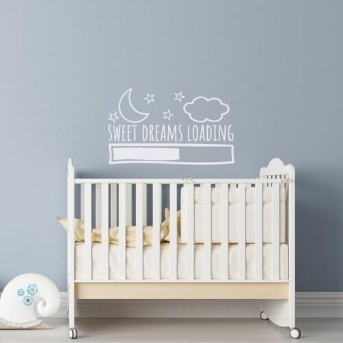 Sweet Dreams Wall Decal For Nursery Decor Loading Quote Wall Sticker For Kids Room Vinyl Removable Wall Mural L710