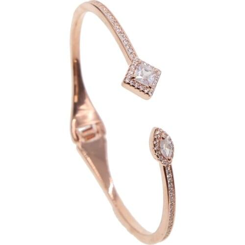 2019 New Fashion ladies clear Crystal Cuff Bracelet Female Luxury Open Charm bling cz Bangle For lovely girl Women charm Jewelry