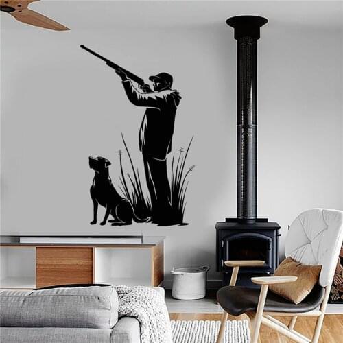 Hunter Dog Hunting Vinyl Wall Decal Store Sticker Mural Art Deco Living Room Wall Decal Sticker Room Decoration Accessories