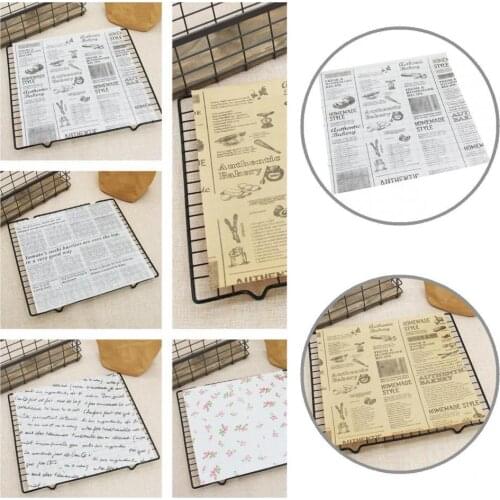 Food Grade Durable Word Pattern Oil-proof Burger Food Wrappers Paper for Home