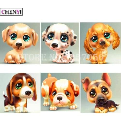 Full Diamond Painting Cartoon Animal Dog Embroidery Diamond Mosaic Rhinestones Painting By Numbers Modern Art Home Decor Gift