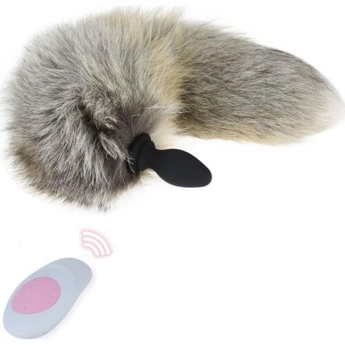 Sex Toy Fox Tail Anal Plug Vibrator Wireless Remote Vibrating Butt Plug Anus Dilator For Couples Adult Game Cosplay Accessories