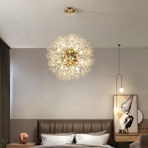 Modern simple dining room chandelier creative personality dandelion art spherical Nordic fireworks living room spark ball Chande