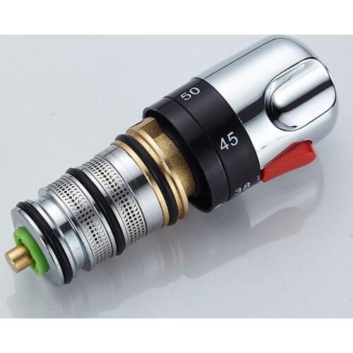 Thermostatic Faucet Brass Mixing Valve Temperature Control Ceramic Valve for Solar Water Heater Valve Parts Cartridge