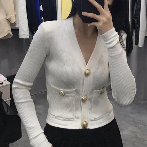 2020 spring high quality women knitted cardigans sweater ladies casual sweater coat 2 color ddxgz2