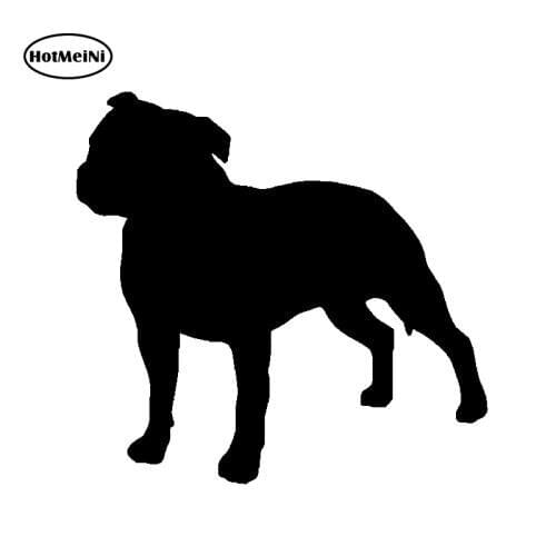 HotMeiNi Staffordshire Bull Terrier Dog Pet Lover animal pattern car Window car body Vinyl car Sticker Black/Silver 12*11.5cm