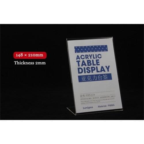 148x210mm Acrylic billboard Tag ticket card display stand sign table Paper Name frame Desk display Label Sign clip Holder Stand