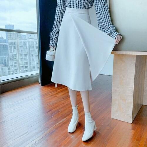 Autumn Winter Long Skirts Women Sexy Split One Piece Wrap Skirt Female Elegant High Waist Office Lady Workwear Skirt Saias Jupe
