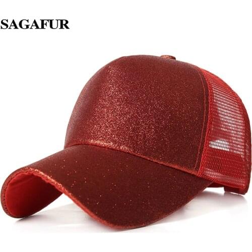 2019 Ponytail Baseball Cap Women Messy Bun Snapback Summer Mesh Hats Casual Sport Sequin Caps Drop Shipping Hat Cap