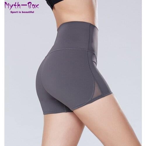Women Yoga Shorts Sport Leggings Tights Shorts Elastic Tummy Control Gym Shorts High Waist Fitness Running Shorts Bottoms Female